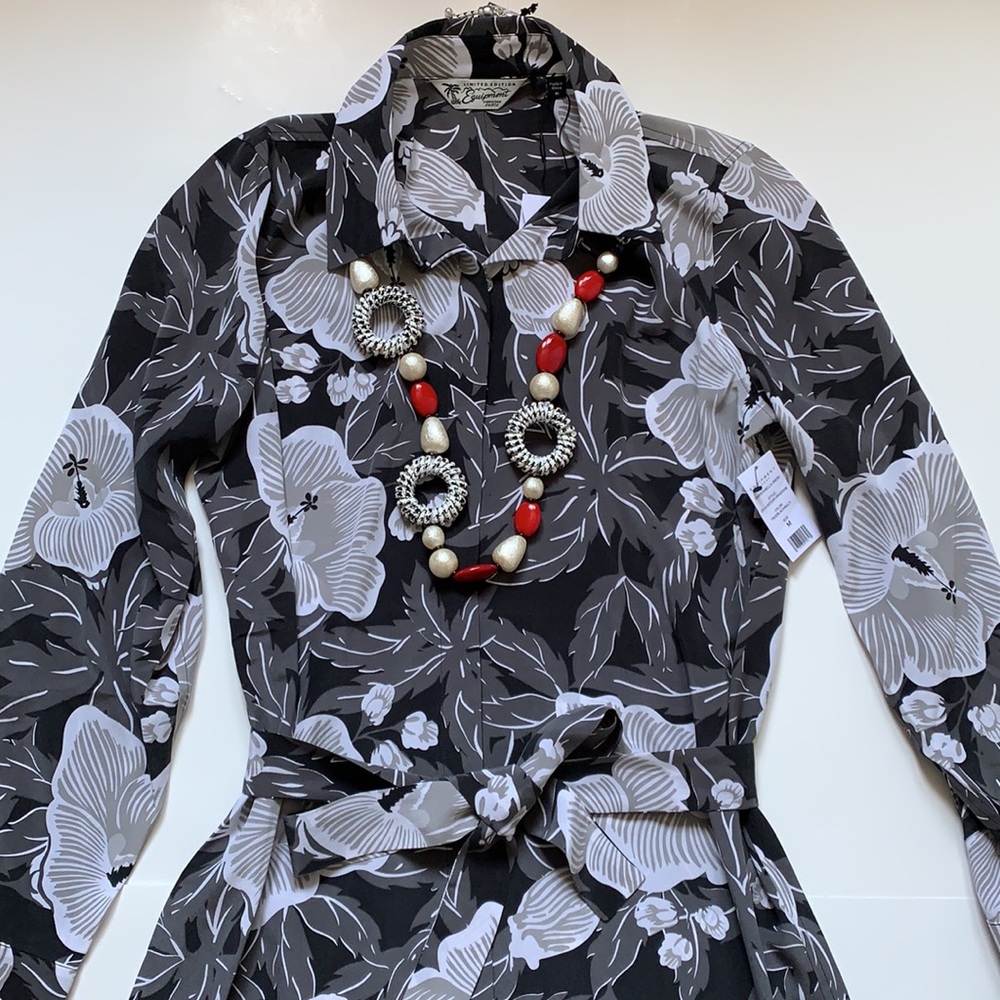 🍀🌷🍀 Equipment belted floral-print washed-silk dress M - Picture 5 of 11